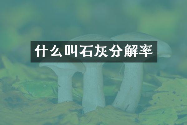 什么叫石灰分解率