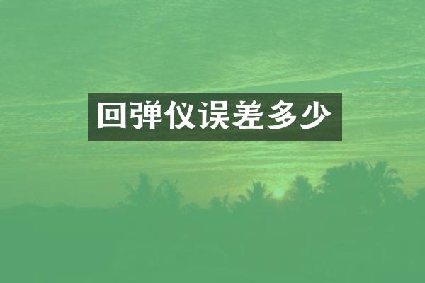回弹仪误差多少