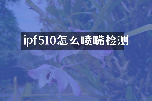 ipf510怎么喷嘴检测