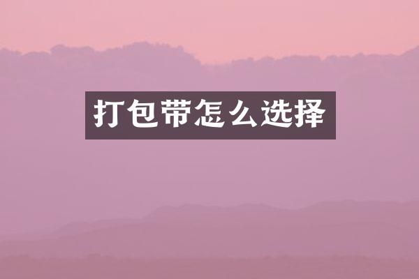 打包带怎么选择