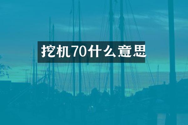 挖机70什么意思