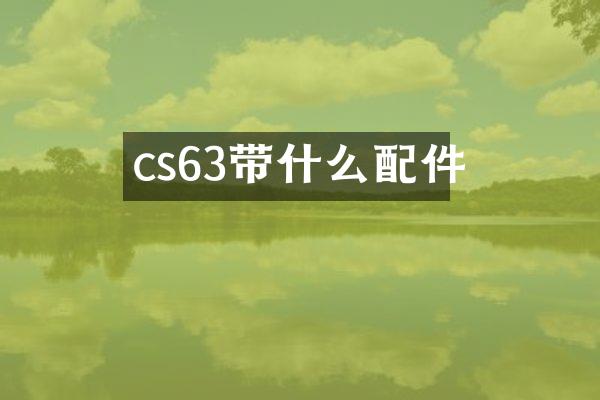 cs63带什么配件