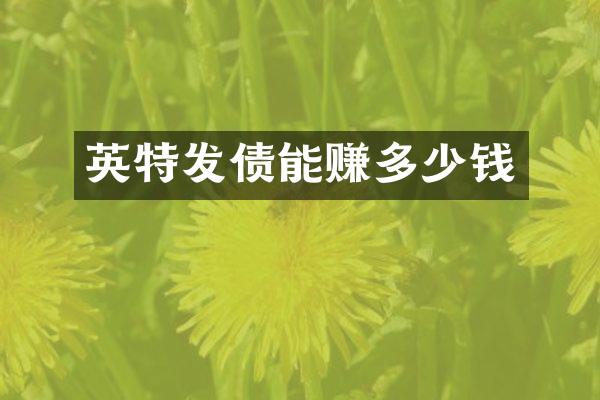 英特发债能赚多少钱
