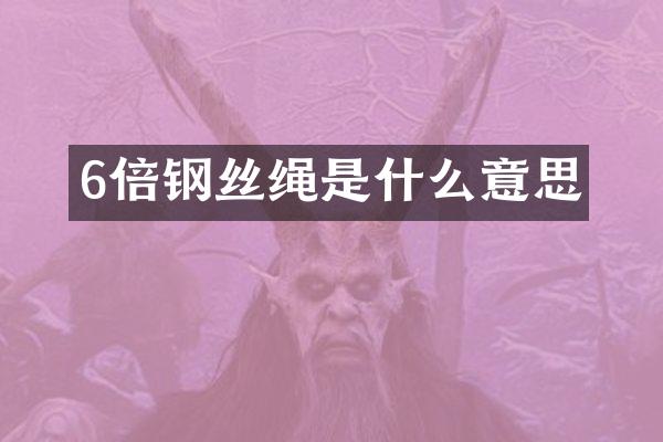 6倍钢丝绳是什么意思