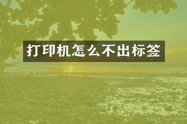 打印机怎么不出标签