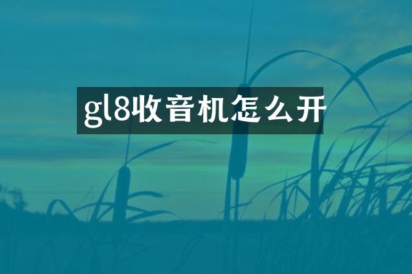 gl8收音机怎么开