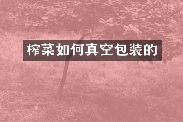 榨菜如何真空包装的