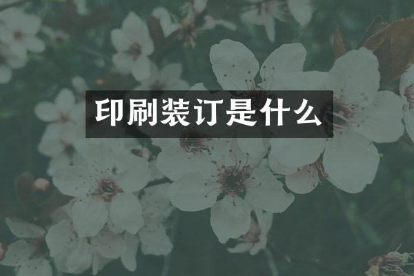 印刷装订是什么
