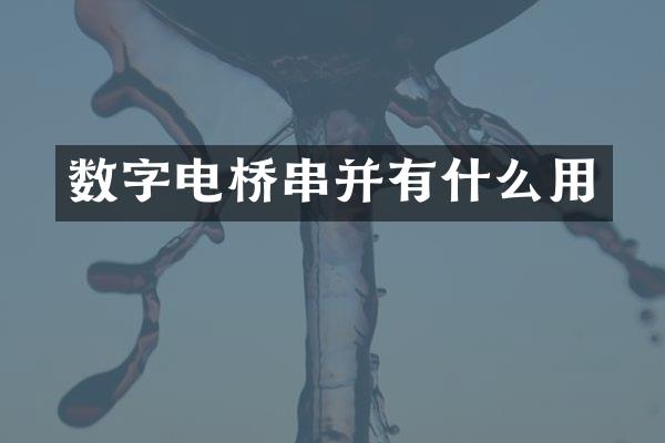 数字电桥串并有什么用