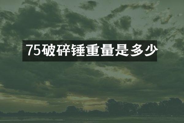 75破碎锤重量是多少