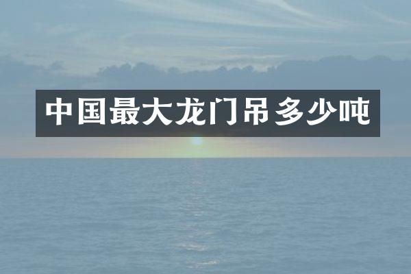 中国最大龙门吊多少吨