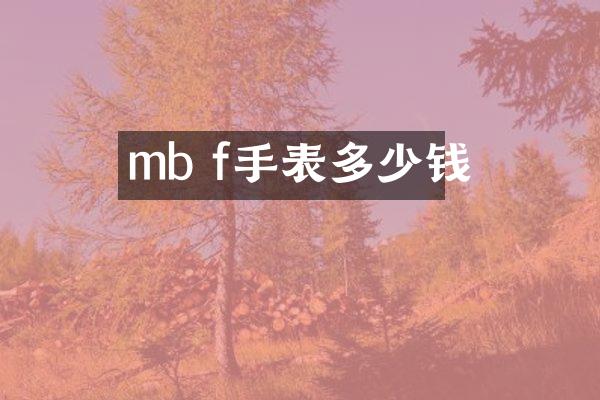 mb f手表多少钱