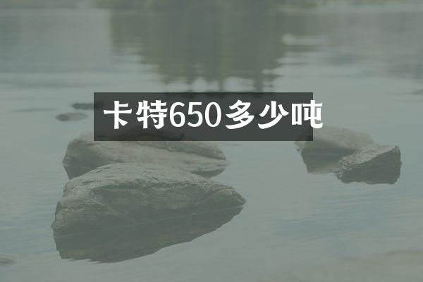 卡特650多少吨