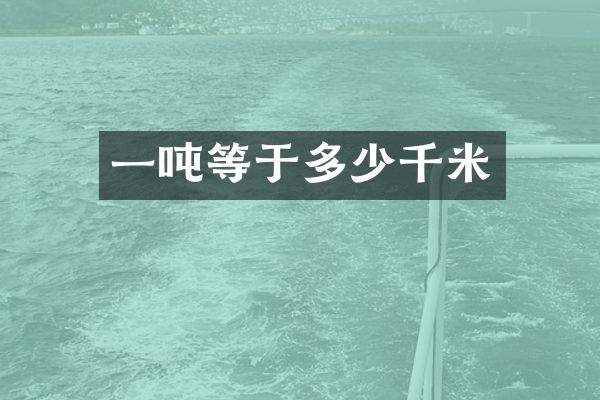 一吨等于多少千米