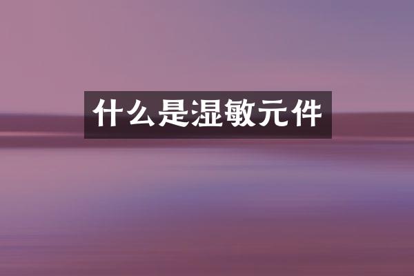 什么是湿敏元件