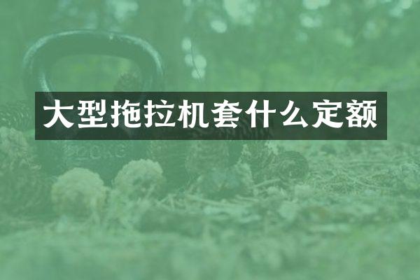 大型拖拉机套什么定额