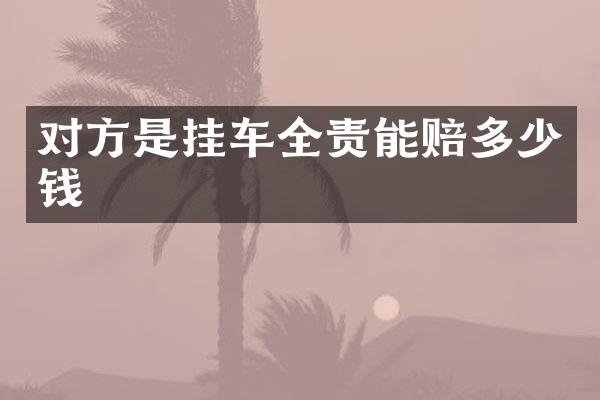 对方是挂车全责能赔多少钱