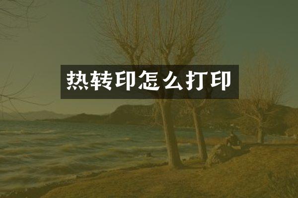 热转印怎么打印