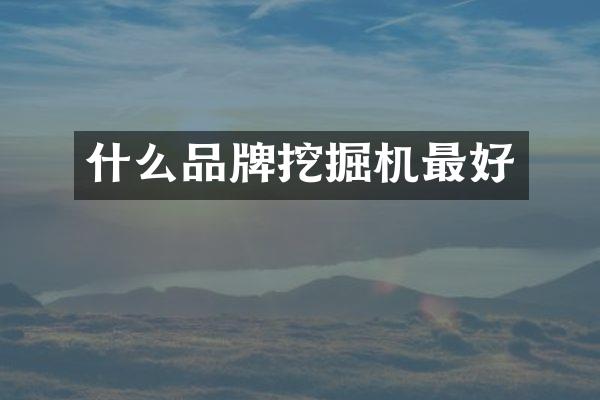 什么品牌挖掘机最好