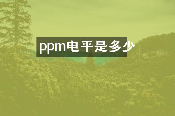 ppm电平是多少