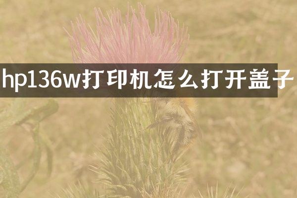 hp136w打印机怎么打开盖子