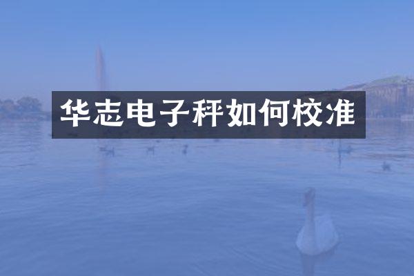 华志电子秤如何校准