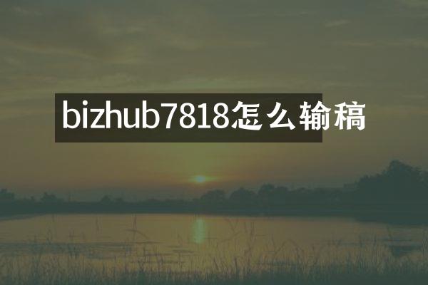 bizhub7818怎么输稿