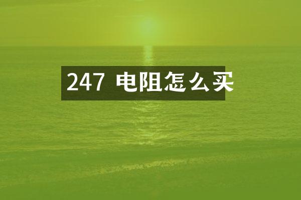 247 电阻怎么买