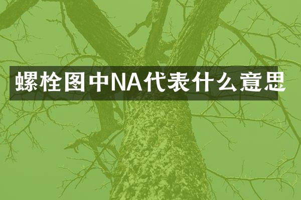 螺栓图中NA代表什么意思