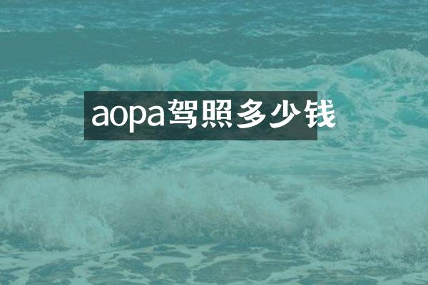 aopa驾照多少钱