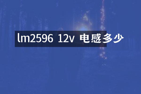lm2596 12v 电感多少