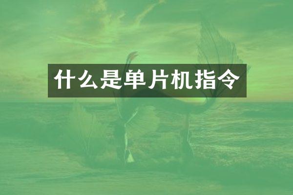 什么是单片机指令