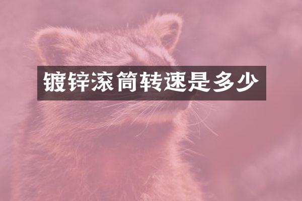 镀锌滚筒转速是多少