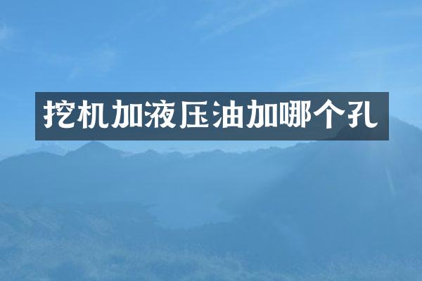 挖机加液压油加哪个孔