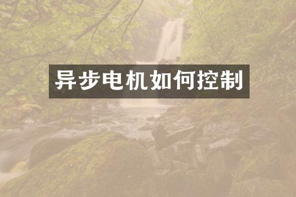 异步电机如何控制