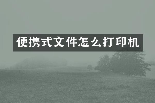 便携式文件怎么打印机