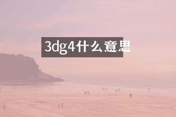 3dg4什么意思