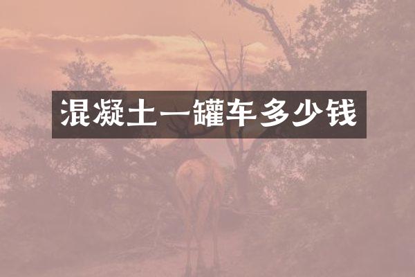 混凝土一罐车多少钱