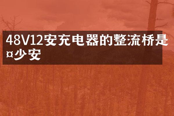 48V12安充电器的整流桥是多少安