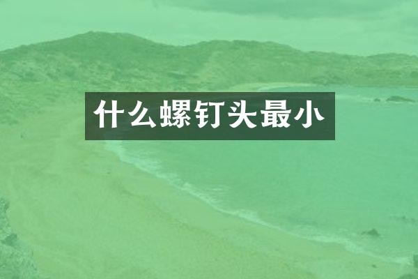 什么螺钉头最小
