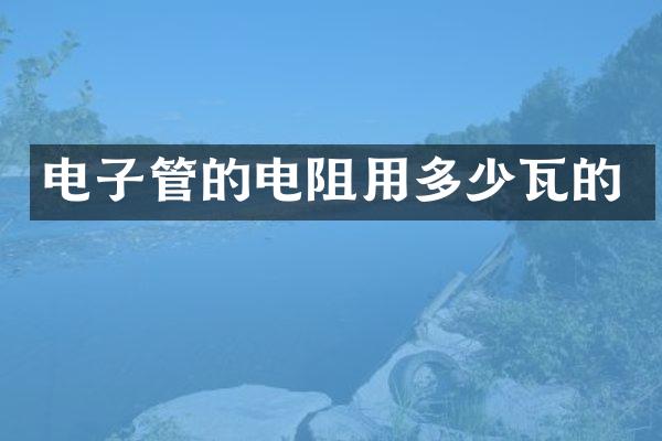 电子管的电阻用多少瓦的
