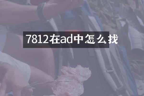 7812在ad中怎么找