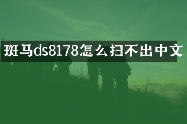 斑马ds8178怎么扫不出中文