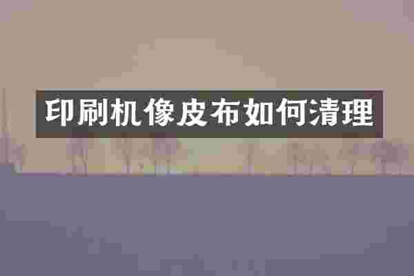 印刷机像皮布如何清理