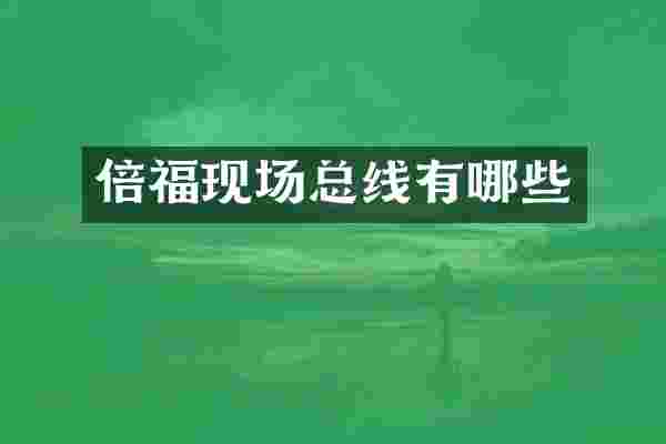 倍福现场总线有哪些