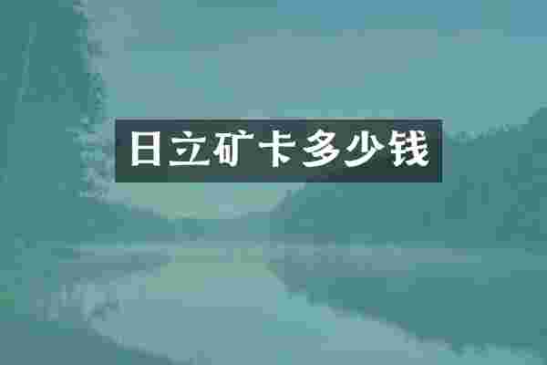 日立矿卡多少钱