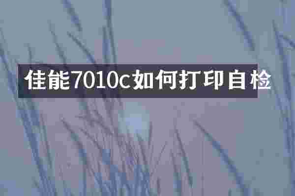 佳能7010c如何打印自检