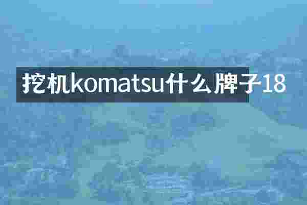 挖机komatsu什么牌子18