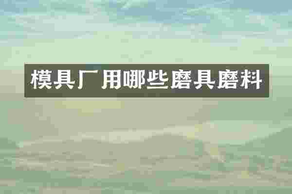 模具厂用哪些磨具磨料
