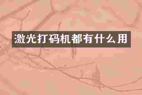 激光打码机都有什么用